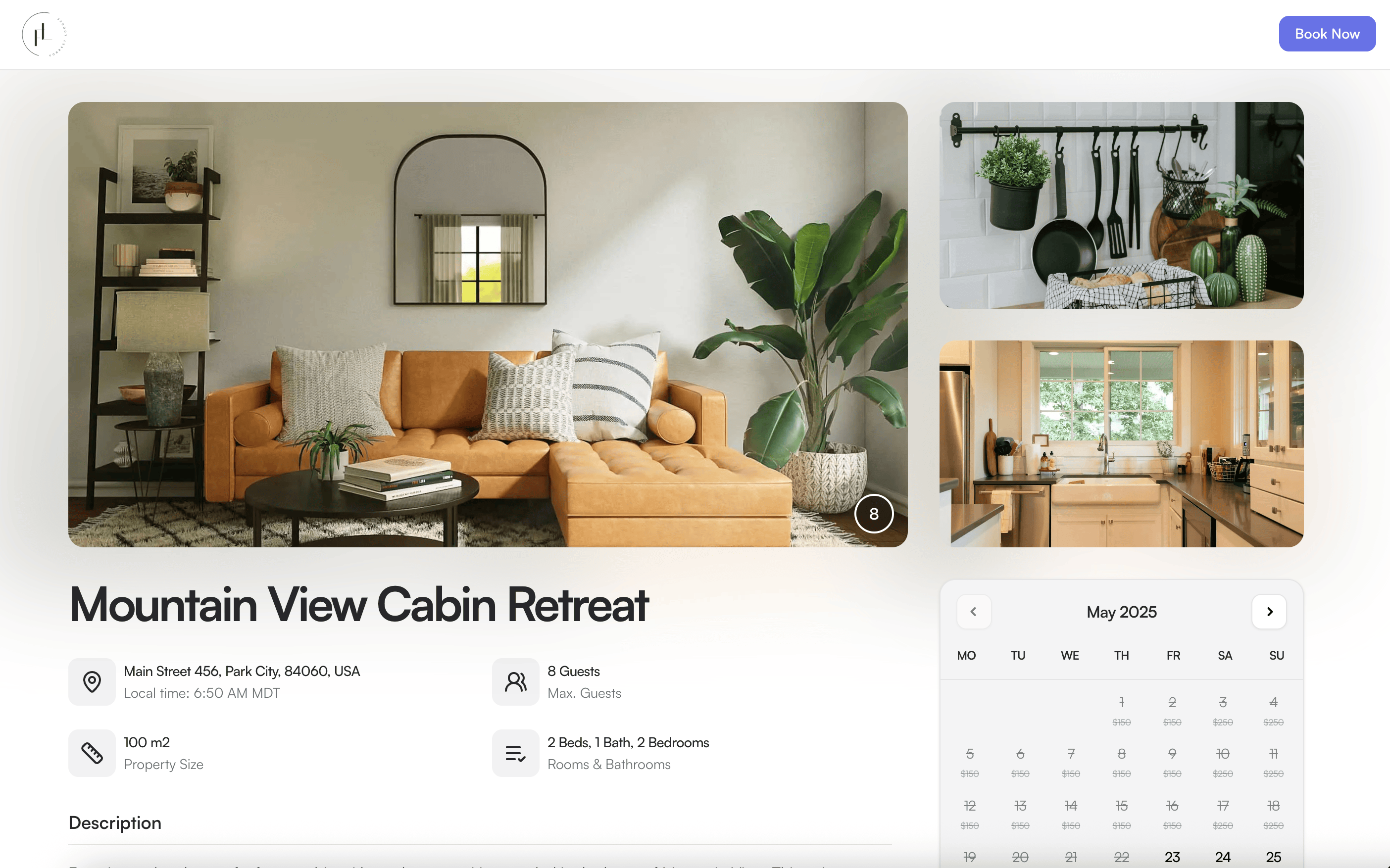 Example property page image on desktop